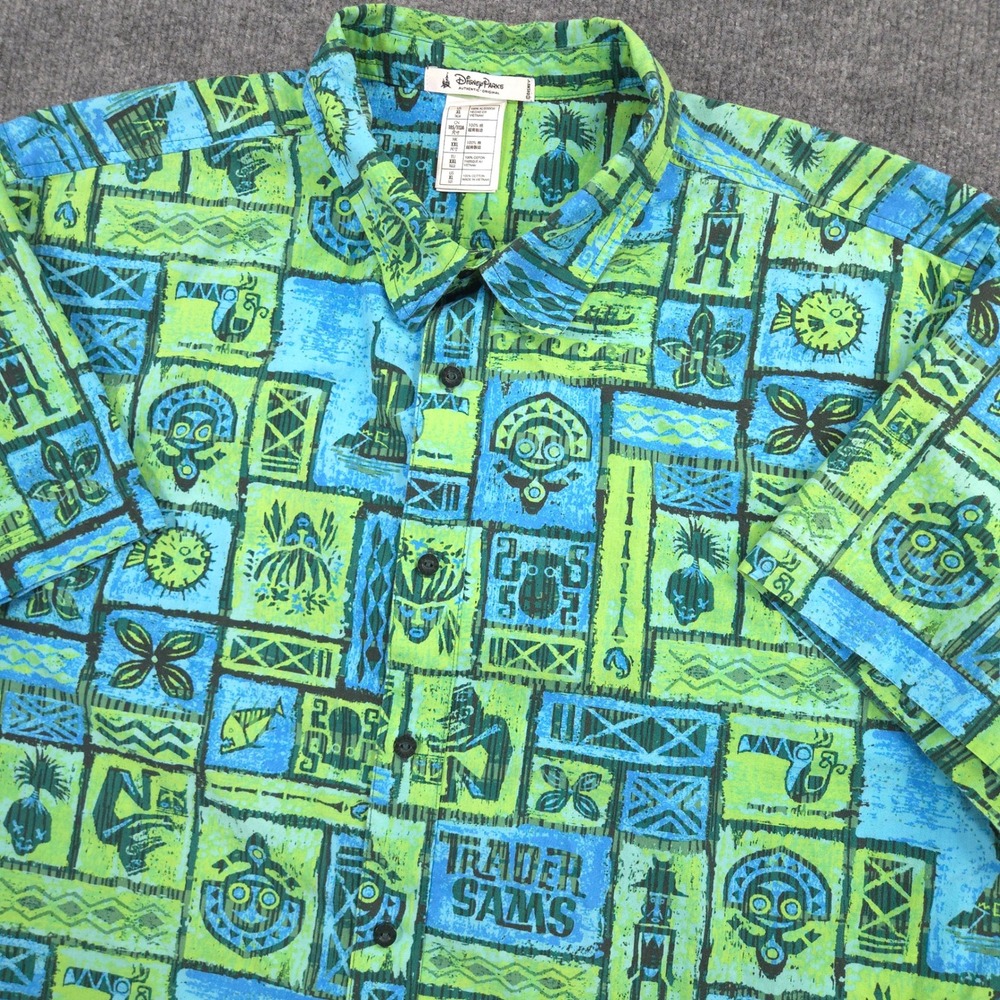 Disney Parks Trader Sams Enchanted Tiki Bar Shirt Mens XL Jungle Cruise Tribal